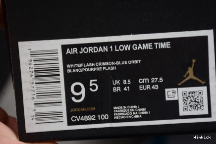 BLUE ORBIT AIR LOW 1 TIME GS CV4892-100 JORDAN NIKE GAME 0719